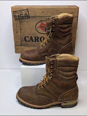 Carolina 120 Plus Men's 9D Thinsulate Soft Toe Brown Logger Boots USA 4M411146